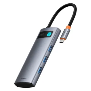 Baseus Metal Gleam 7in1 HDMI 4K 60Hz USB-C Hub / 3x USB 3.0 / USB-C PD / SD / microSD - Grayeng