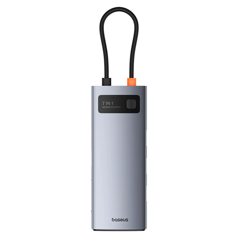 Baseus Metal Gleam 7in1 HDMI 4K 60Hz USB-C Hub / 3x USB 3.0 / USB-C PD / SD / microSD - Grayeng