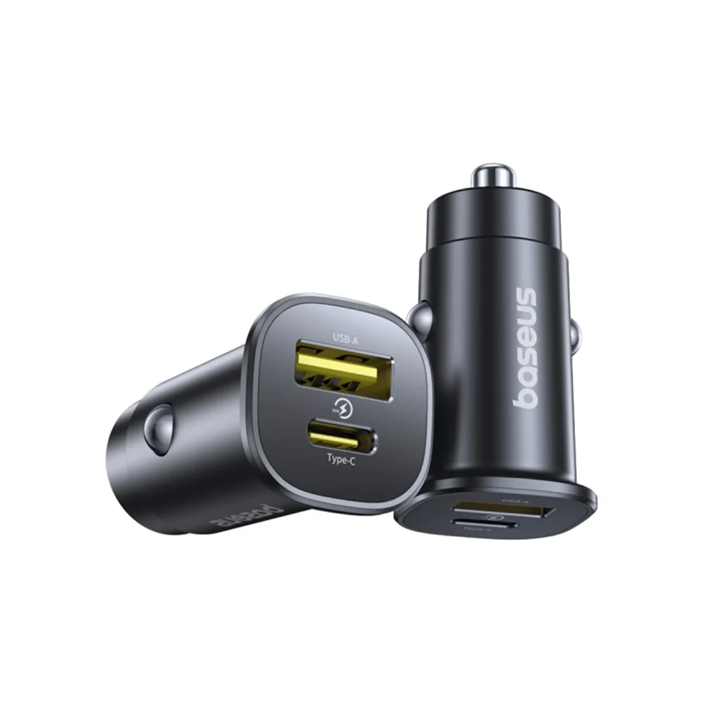 Baseus GoTrip USB-C / USB-A 30W Car Charger - Blackeng