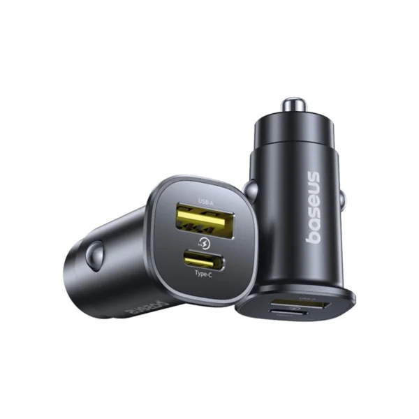 Baseus GoTrip USB-C / USB-A 30W Car Charger - Blackeng
