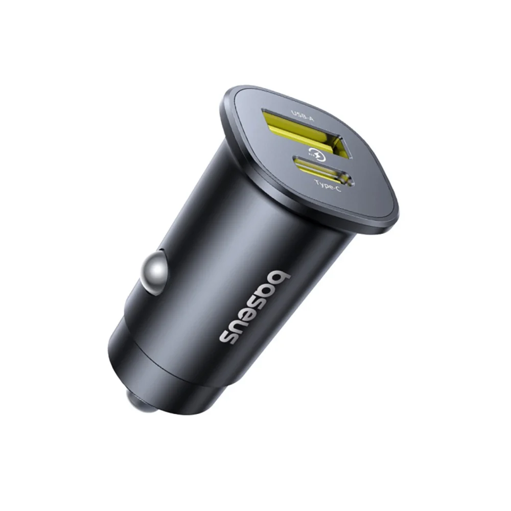 Baseus GoTrip USB-C / USB-A 30W Car Charger - Blackeng