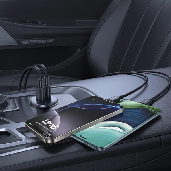 Baseus GoTrip USB-C / USB-A 30W Car Charger - Blackeng