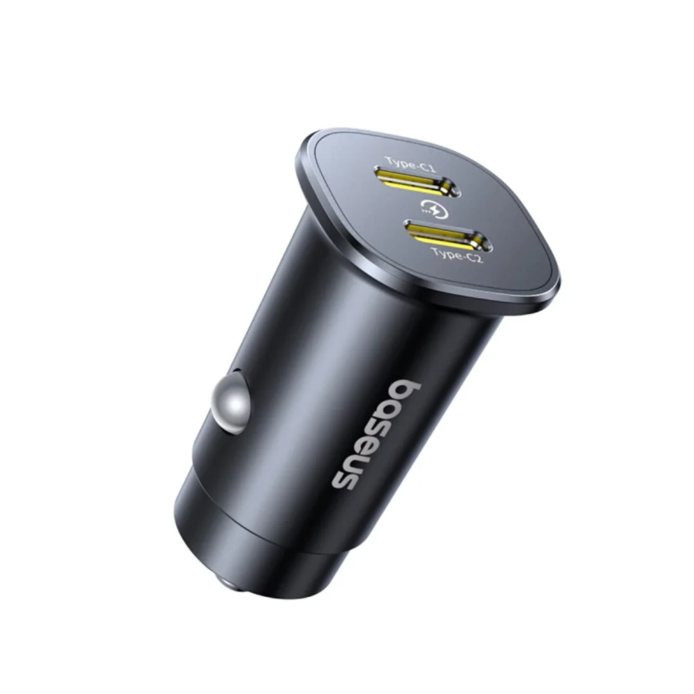 Baseus GoTrip 2 x USB-C 30W Car Charger - Blackeng