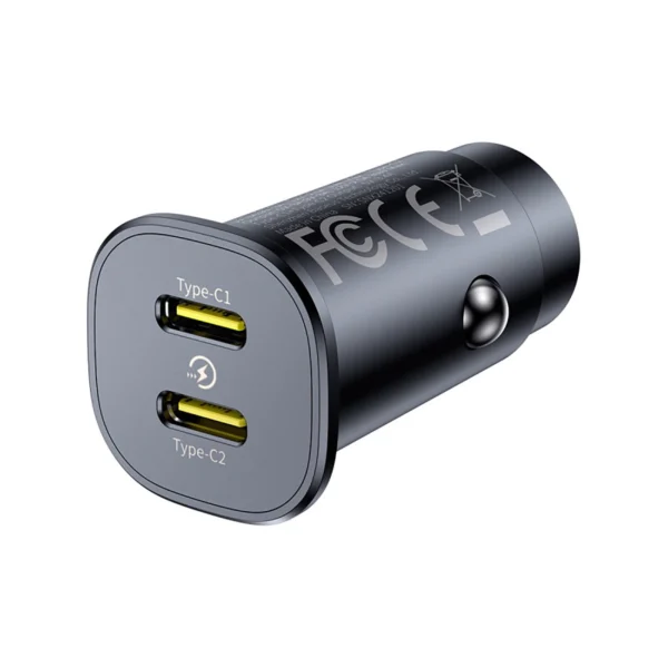 Baseus GoTrip 2 x USB-C 30W Car Charger - Blackeng