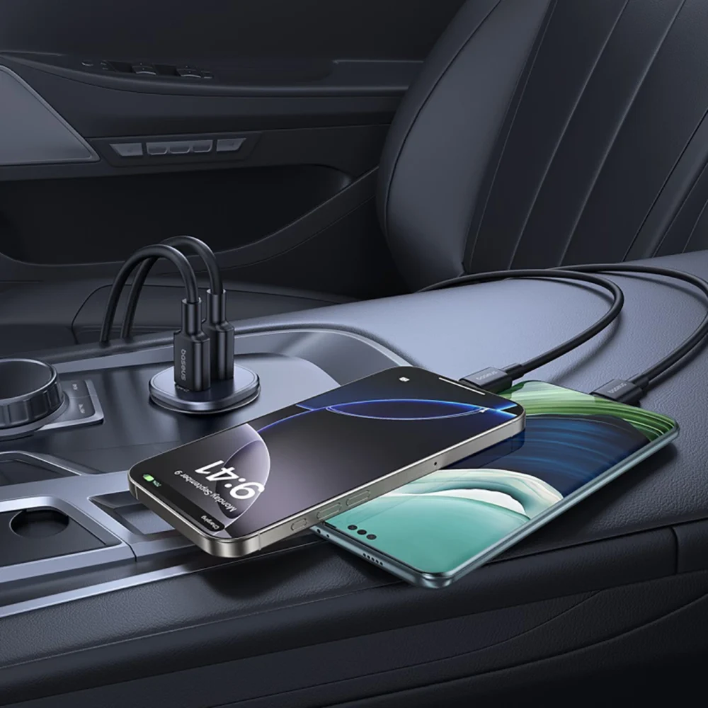Baseus GoTrip 2 x USB-C 30W Car Charger - Blackeng