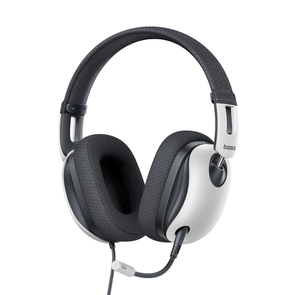 Baseus GoPlay 1 Max Gaming Wired Over-Ear Gaming Headphones - White and Blackeng
