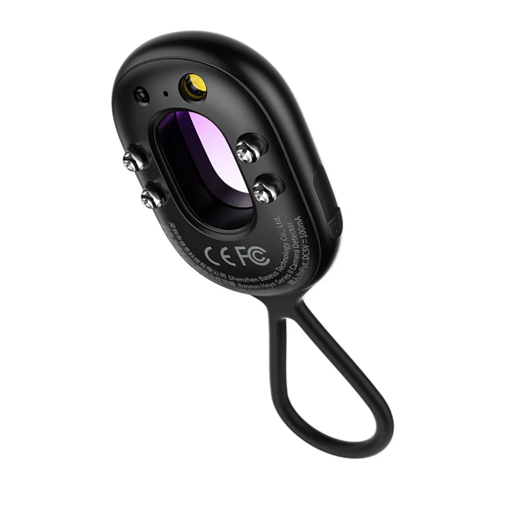 Baseus Heyo Series II Hidden Camera Detector with Alarm and Mini Flashlight + Baseus Simple USB-A - USB-C Cable - Blackeng