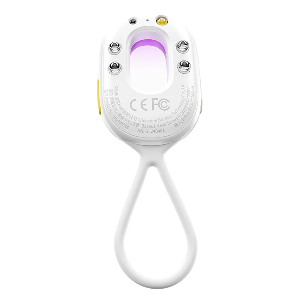 Baseus Heyo Series II Hidden Camera Detector with Alarm and Mini Flashlight + Baseus Simple USB-A - USB-C Cable - Whiteeng