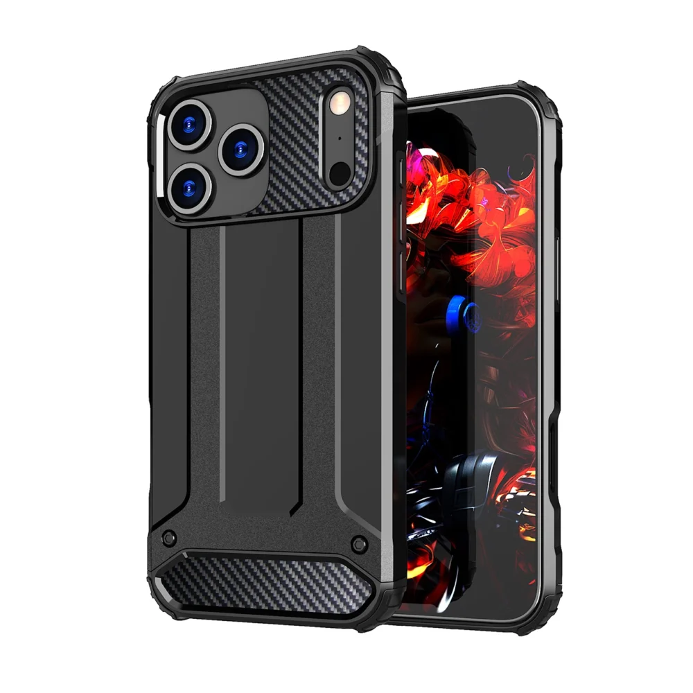 Hybrid Armor Case for iPhone 17 Pro Max - Blackeng