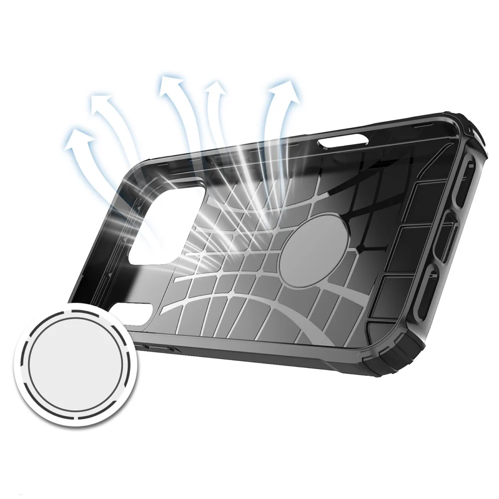 Hybrid Armor Case for iPhone 17 Pro Max - Blackeng