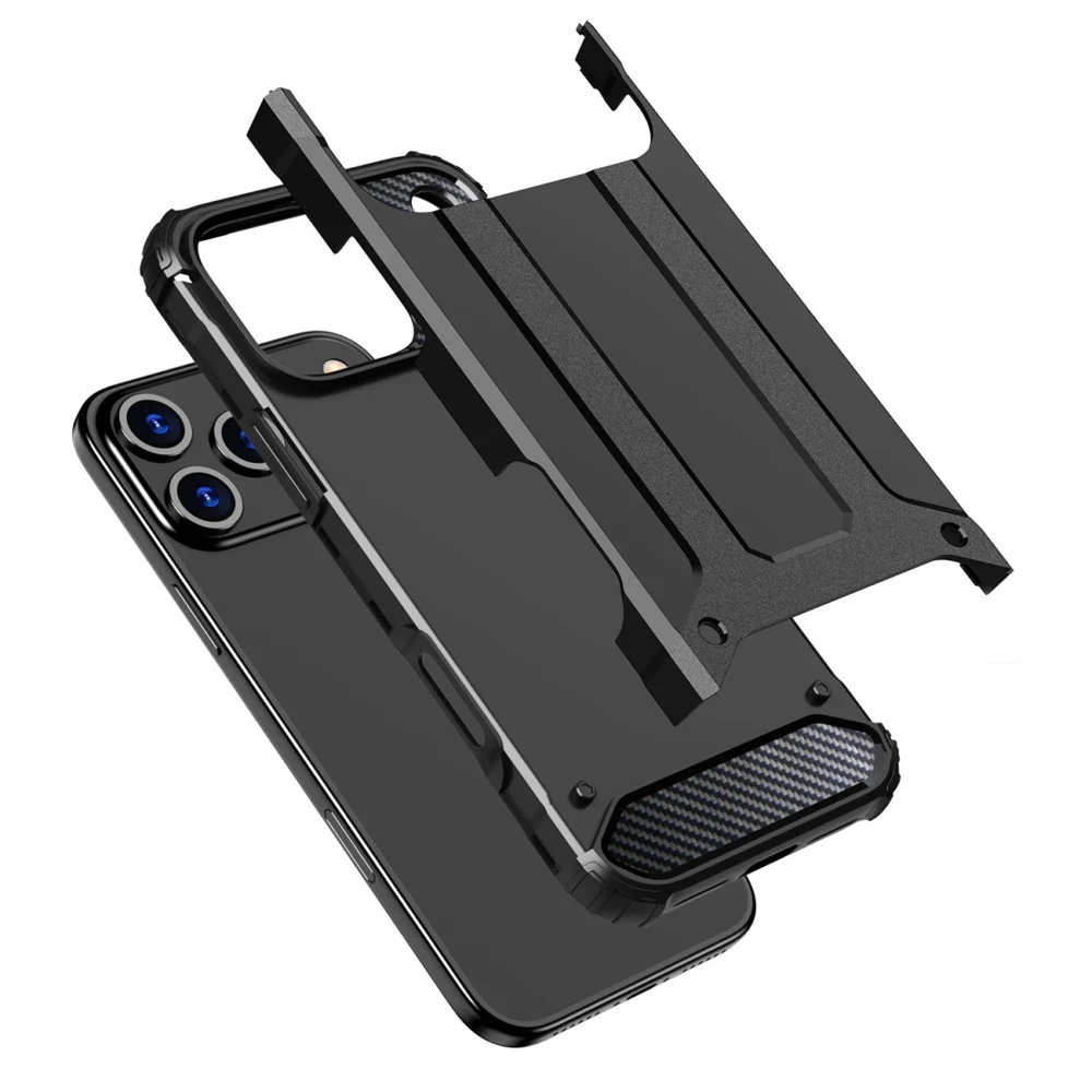 Hybrid Armor Case for iPhone 17 Pro Max - Blackeng