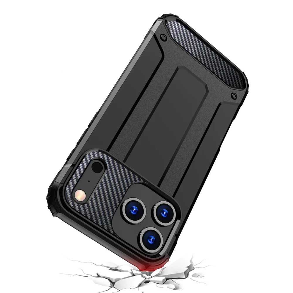 Hybrid Armor Case for iPhone 17 Pro Max - Blackeng