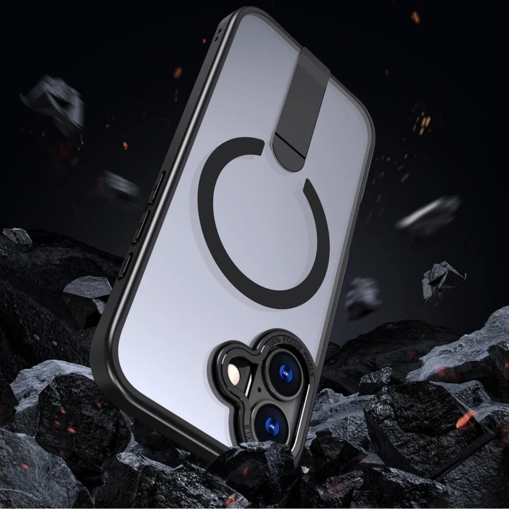 Hybrid Armor X case for iPhone 17 with MagSafe-compatible stand - blackeng