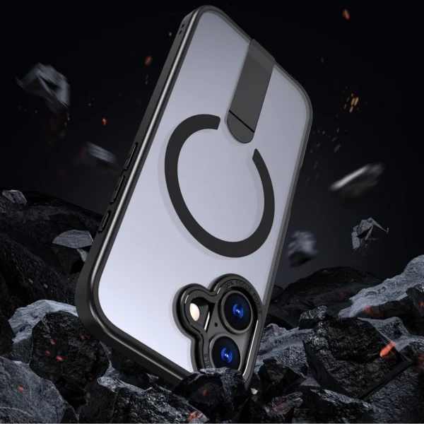 Hybrid Armor X case for iPhone 17 with MagSafe-compatible stand - blackeng