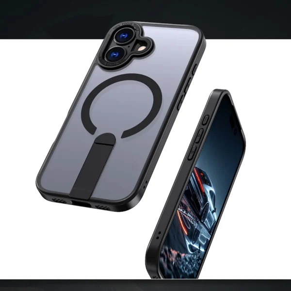 Hybrid Armor X case for iPhone 17 with MagSafe-compatible stand - blackeng