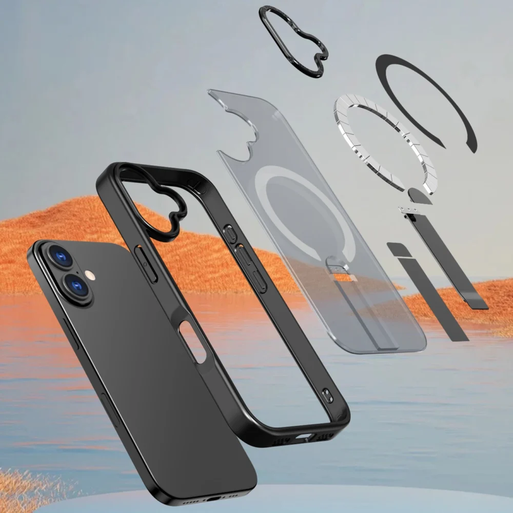 Hybrid Armor X case for iPhone 17 with MagSafe-compatible stand - blackeng