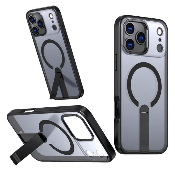 Hybrid Armor X case for iPhone 17 Pro with MagSafe-compatible stand - blackeng
