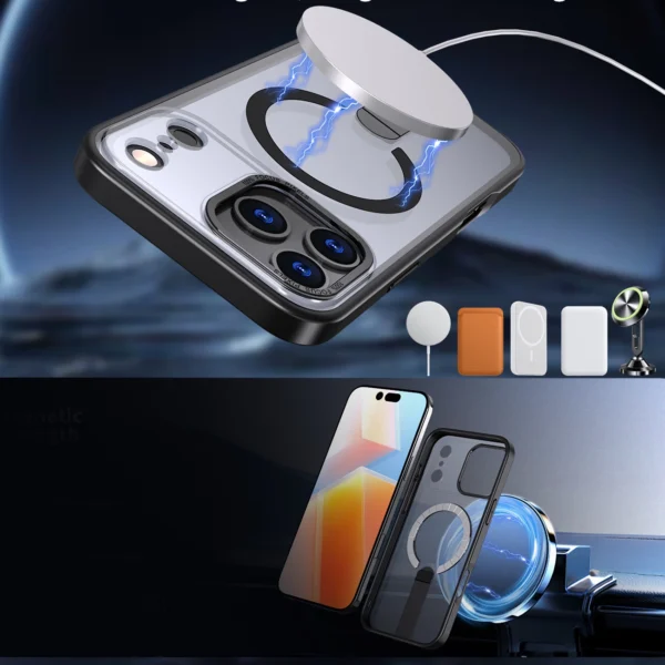 Hybrid Armor X case for iPhone 17 Pro with MagSafe-compatible stand - blackeng