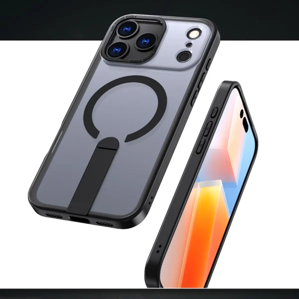 Hybrid Armor X case for iPhone 17 Pro with MagSafe-compatible stand - blackeng