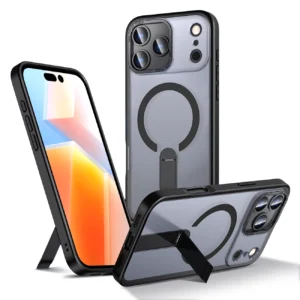 Hybrid Armor X Case for iPhone 17 Pro Max with Stand, Compatible with MagSafe - Blackeng