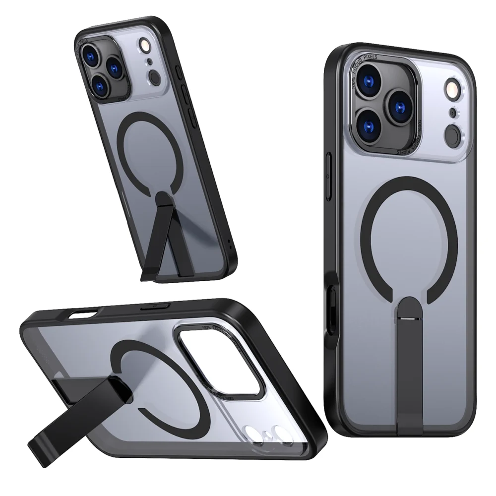 Hybrid Armor X Case for iPhone 17 Pro Max with Stand, Compatible with MagSafe - Blackeng
