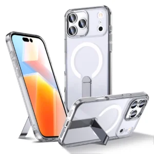 Hybrid Armor X Case for iPhone 17 Pro with Stand, Compatible with MagSafe - Transparenteng