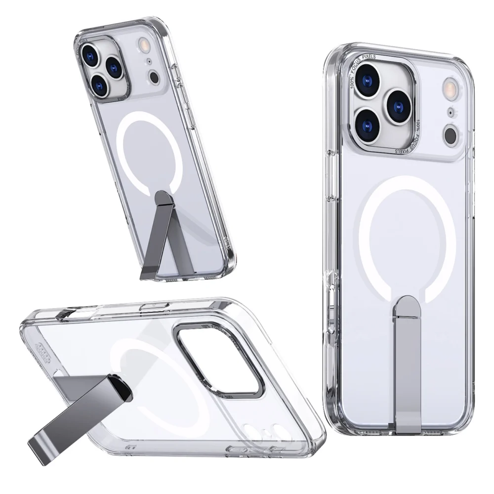 Hybrid Armor X Case for iPhone 17 Pro with Stand, Compatible with MagSafe - Transparenteng
