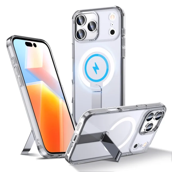 Hybrid Armor X Case for iPhone 17 Pro Max with Stand, Compatible with MagSafe - Transparenteng
