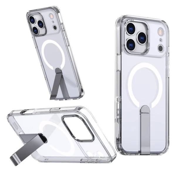Hybrid Armor X Case for iPhone 17 Pro Max with Stand, Compatible with MagSafe - Transparenteng