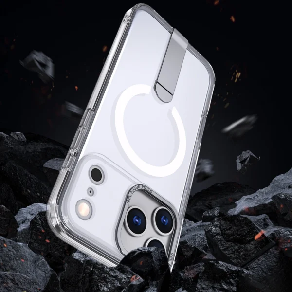 Hybrid Armor X Case for iPhone 17 Pro Max with Stand, Compatible with MagSafe - Transparenteng