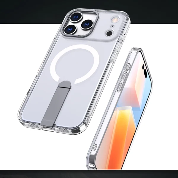 Hybrid Armor X Case for iPhone 17 Pro Max with Stand, Compatible with MagSafe - Transparenteng