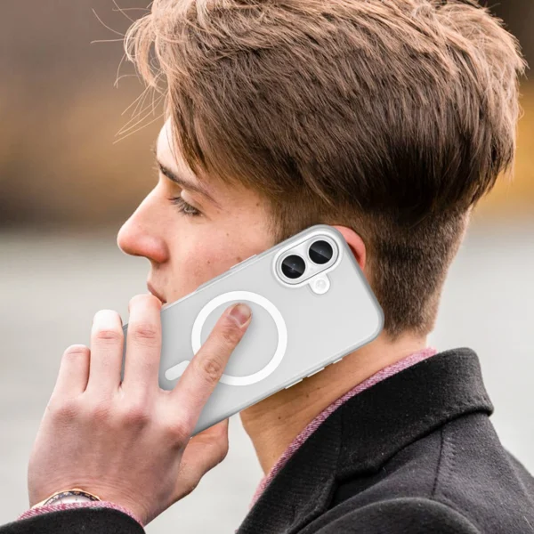 Magnetic Abrasive iPhone 17 Case Compatible with MagSafe - Matte Whiteeng