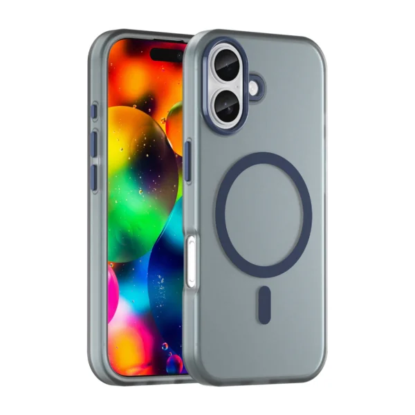 Magnetic Abrasive iPhone 17 Case Compatible with MagSafe - Matte Blueeng