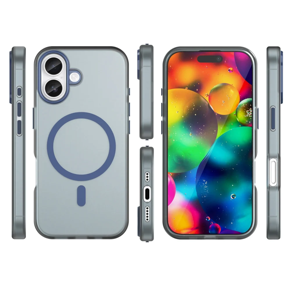 Magnetic Abrasive iPhone 17 Case Compatible with MagSafe - Matte Blueeng