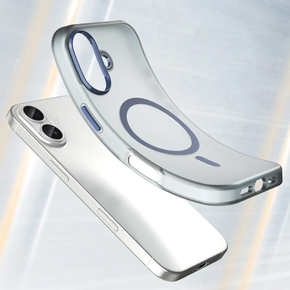 Magnetic Abrasive iPhone 17 Case Compatible with MagSafe - Matte Blueeng