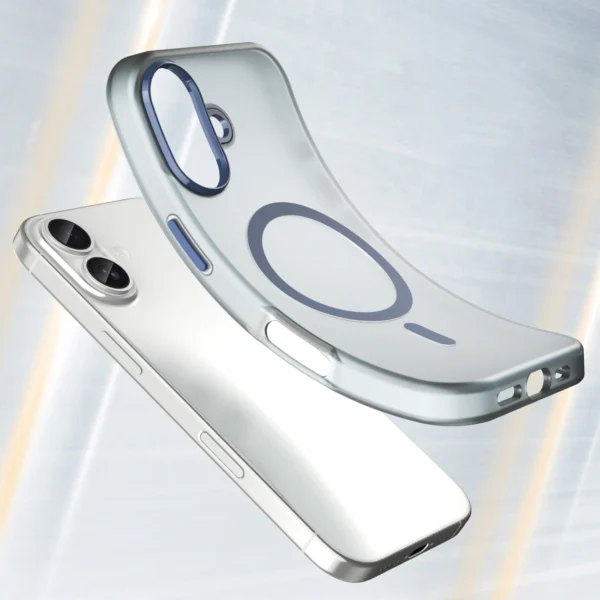 Magnetic Abrasive iPhone 17 Case Compatible with MagSafe - Matte Blueeng
