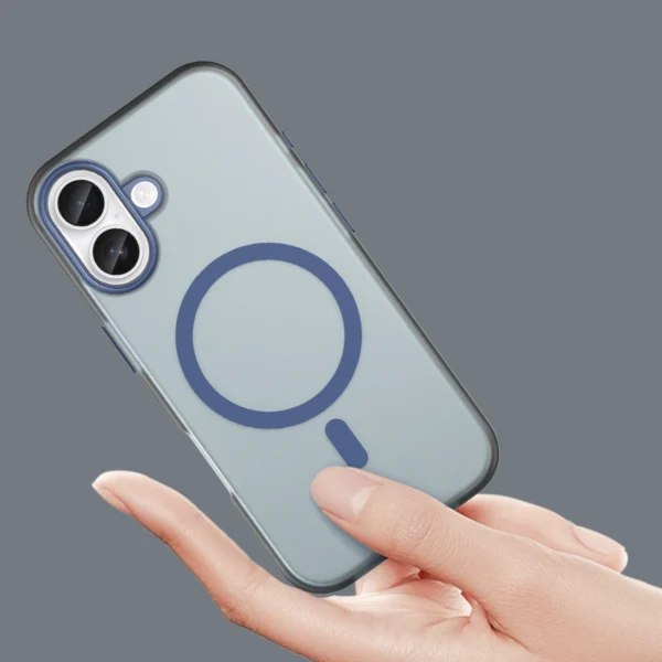 Magnetic Abrasive iPhone 17 Case Compatible with MagSafe - Matte Blueeng