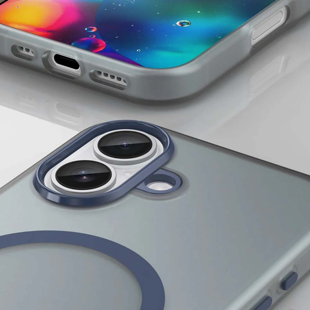 Magnetic Abrasive iPhone 17 Case Compatible with MagSafe - Matte Blueeng
