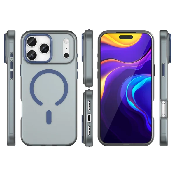Magnetic Abrasive iPhone 17 Pro Max Case Compatible with MagSafe - Matte Blueeng