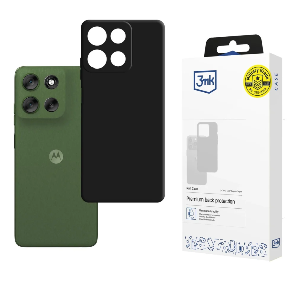 3mk Matt Case for Motorola Moto G56 - Matte Blackeng
