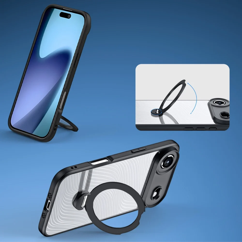 Dux Ducis Aimo Mag Case with Magnetic Ring and Stand for iPhone 17 Air – Blackeng
