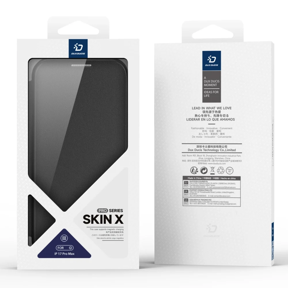 Dux Ducis Skin X Pro Case for iPhone 17 Pro Max with Wallet, MagSafe Compatible - Blackeng