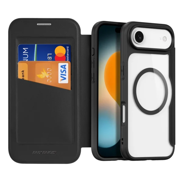 Dux Ducis Skin X Pro iPhone 17 Air Case with Wallet, MagSafe Compatible - Blackeng
