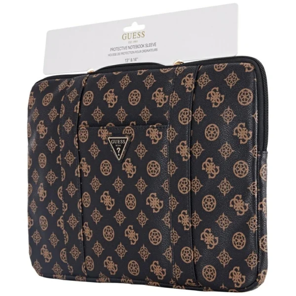 Guess Sleeve Peony Pocket Triangle 14" Laptop Bag - Blackeng