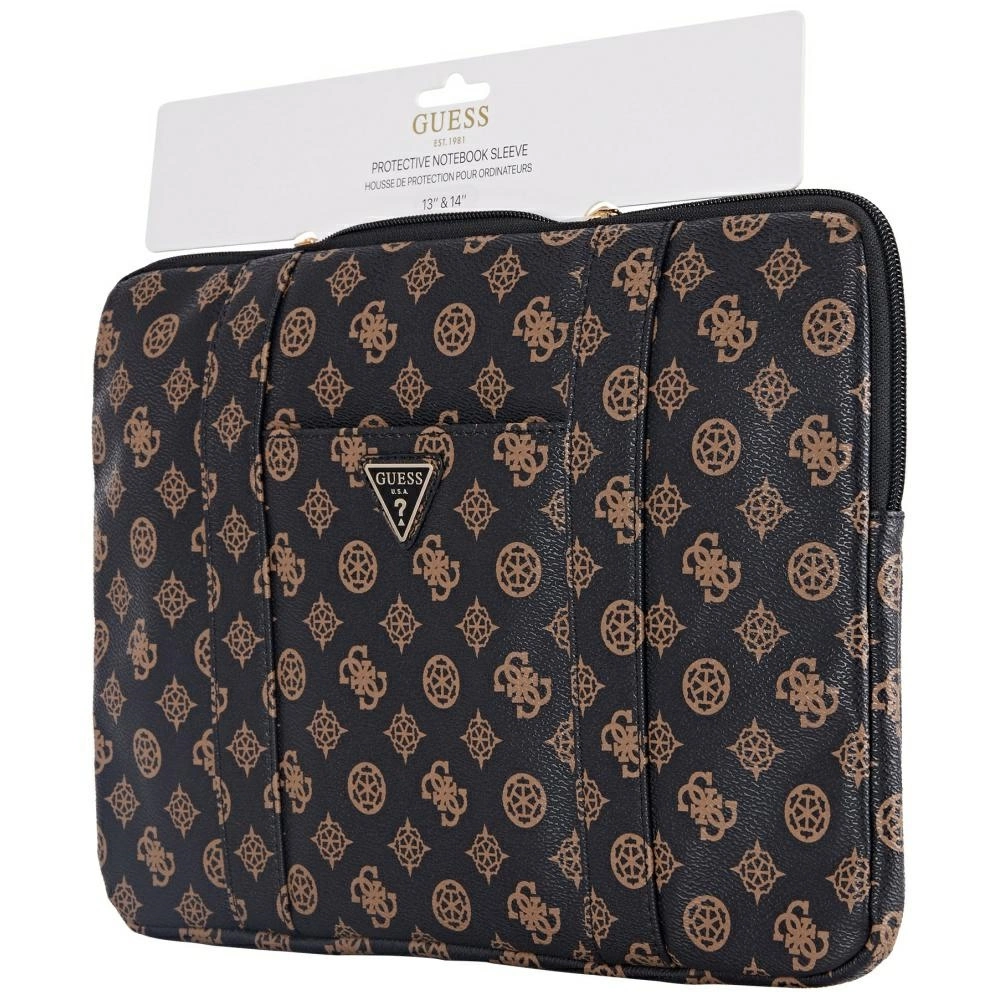Guess Sleeve Peony Pocket Triangle 14" Laptop Bag - Blackeng