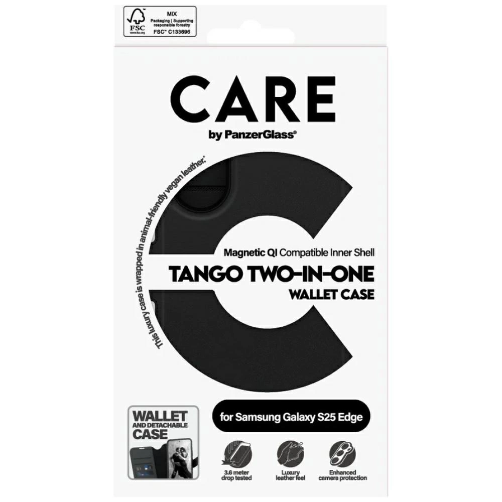 CARE by PanzerGlass Feature Tango 2in1 Wallet Qi Case for Samsung Galaxy S25 Edge - Blackeng
