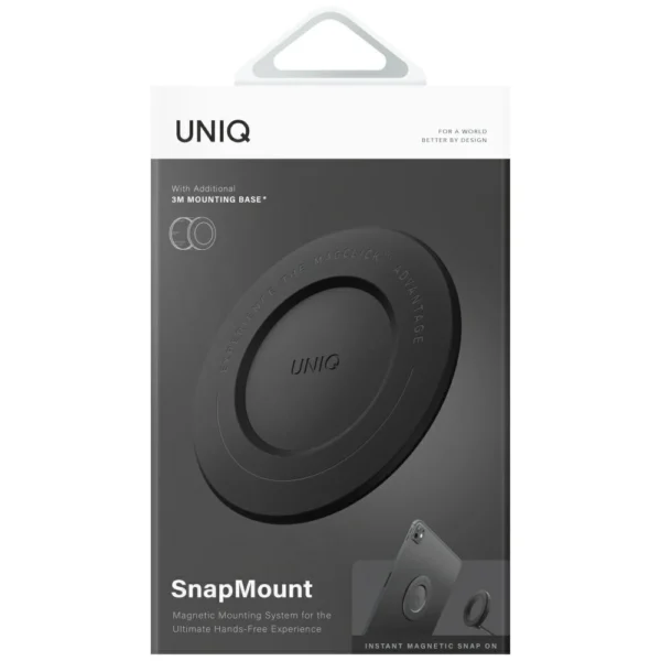 Uniq SnapMount Self-Adhesive Magnetic Holder - Blackeng