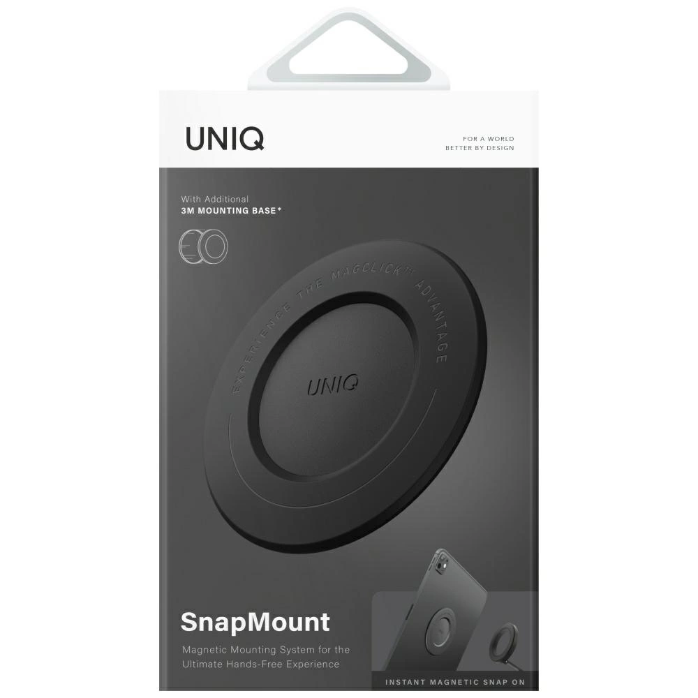 Uniq SnapMount Self-Adhesive Magnetic Holder - Blackeng