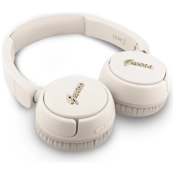 Guess Metal Logo Script Over-Ear Headphones - Beigeeng