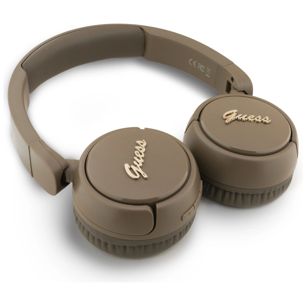 Guess Metal Logo Script Over-Ear Headphones - Browneng